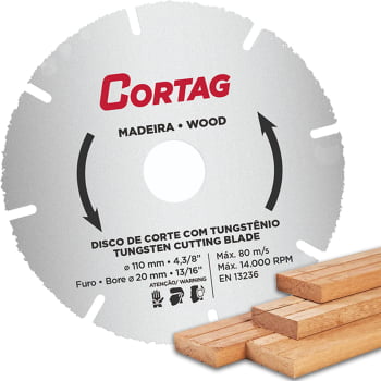 Disco de Corte para Drywall Tungstênio 110mm Cortag