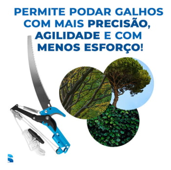 Serrote De Poda Profissional Serra e Poda de Galhos Altos de Arvores com Guilhotina Tesoura SILVEN