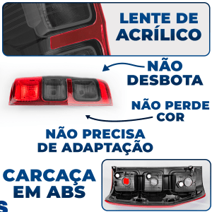 Lanterna Traseira Fumê Ford Ranger 2013 2014 2015 2016 2017 2018 2019 2020 2021 2022 Original FITAM