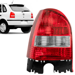  Lanterna Traseira Gol G3 1999 2000 2001 2002 2003 2004 2005 COFRAN Aba Vermelha Bicolor Metalizada